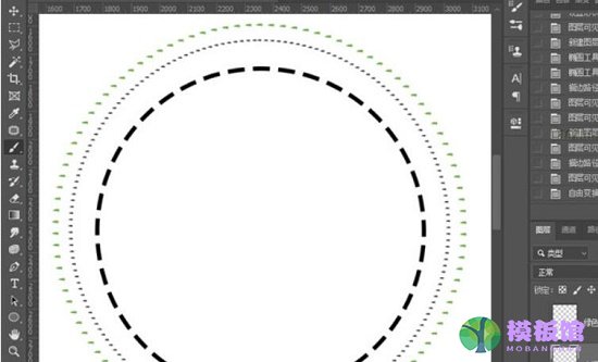 ps空心虚线圆环怎么画？ps空心虚线圆环制作方法截图